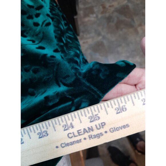 Vtg Cabernet Velvet Burnout Floral Emerald Luxurious Holiday Sz Large Comfy Robe - Picture 8 of 8